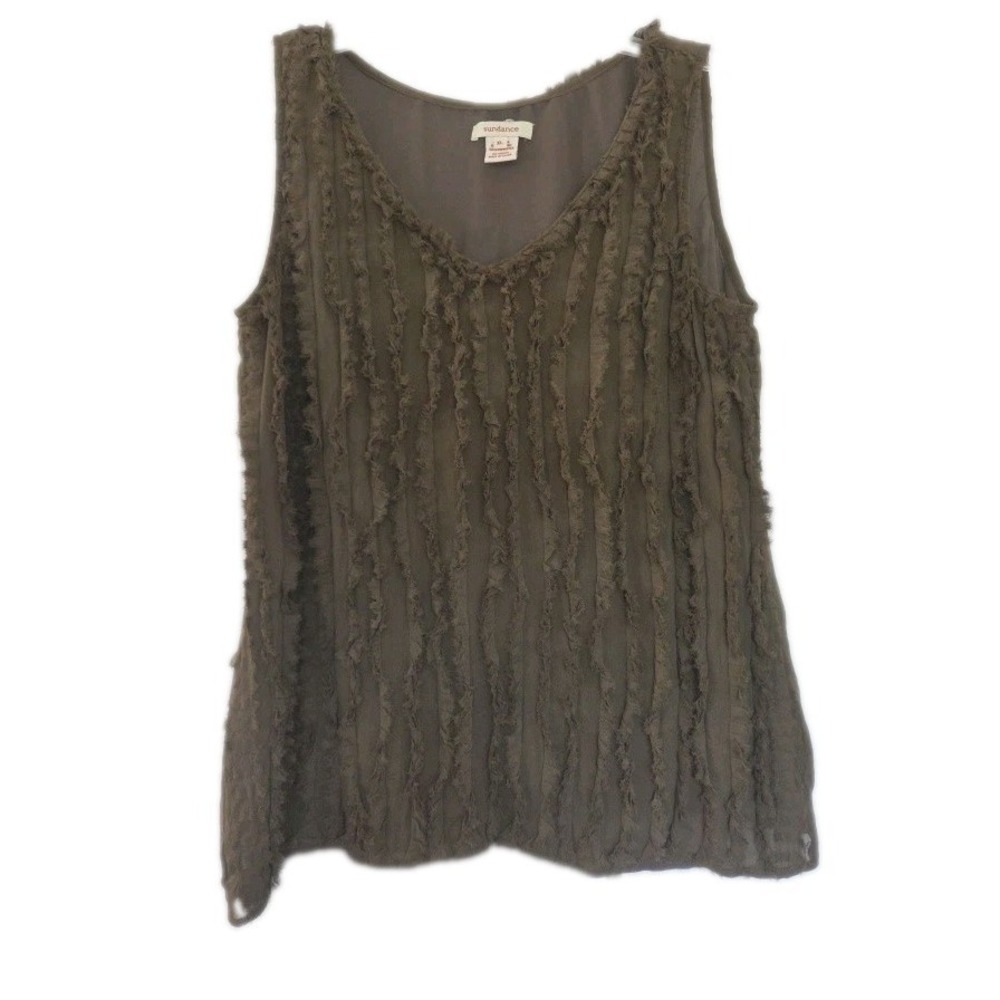 Sundance Sleeveless Ruffle Tank Top XL Boho Forest Fairy Feminine